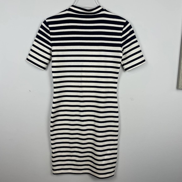 T by ALEXANDER WANG Compact Engineer Stripe Short Sleeve Dress XS - Picture 9 of 10